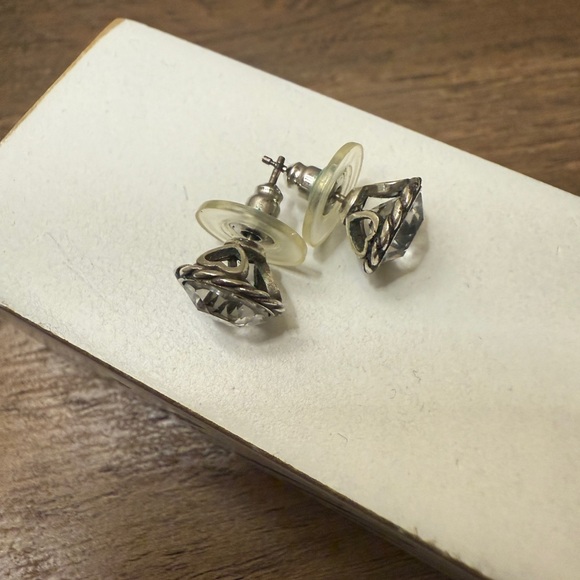 Brighton Silver Crystal Stud Earrings - Picture 9 of 9